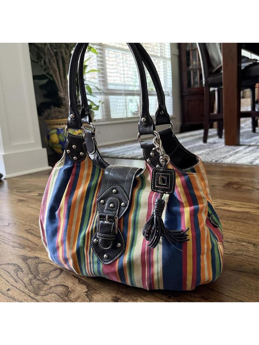 🌈 Vintage Y2K St. John’s Bay Striped Hobo Bag